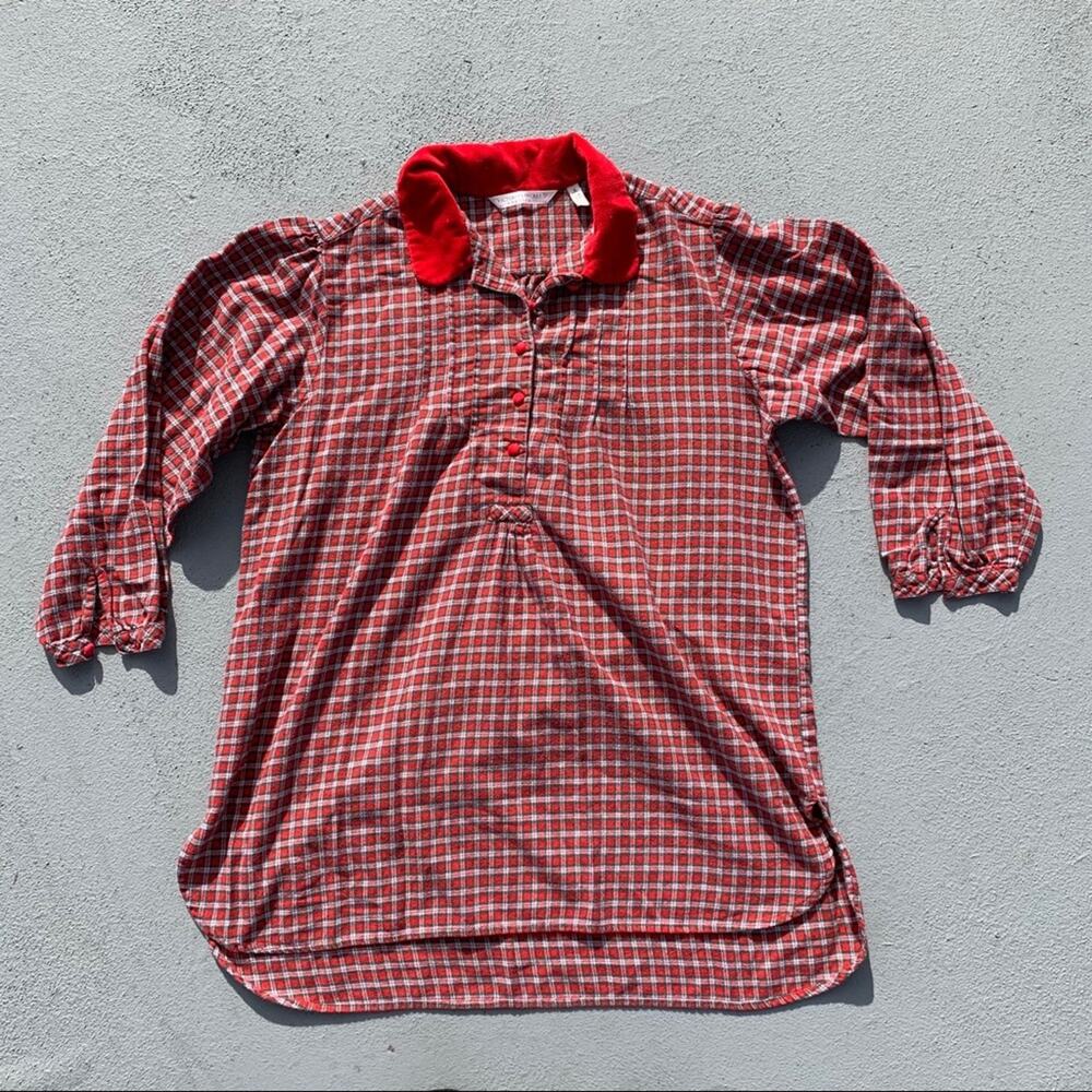 Y2K Victoria’s Secret Country red plaid sleep shirt LARGE